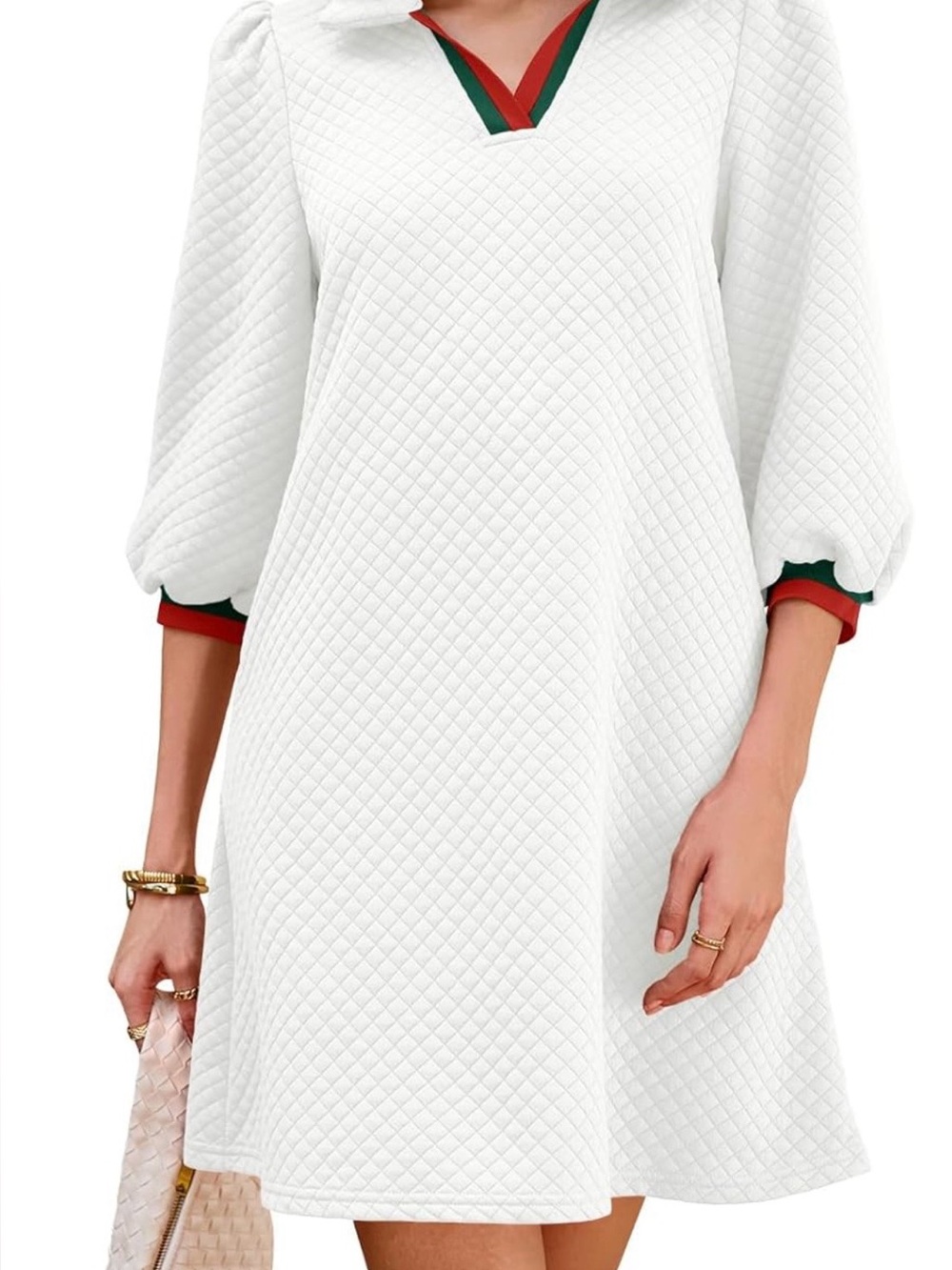 NWT Werine Quilted Knit Mini Dress - XL White - Picture 4 of 16